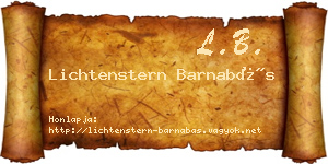 Lichtenstern Barnabás névjegykártya
